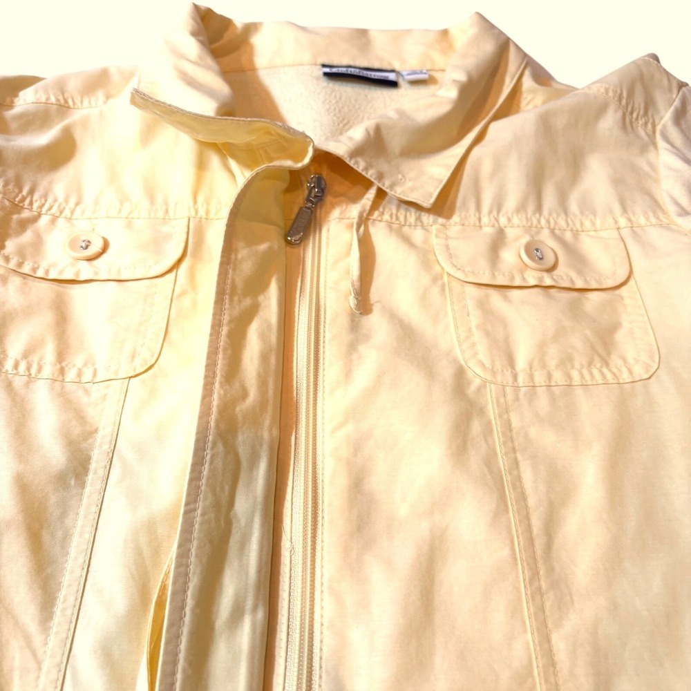 Croft&Barrow Women Zip-Up Jacket Soft Yellow Size XL Lightweight Utility Pockets - Picture 9 of 13